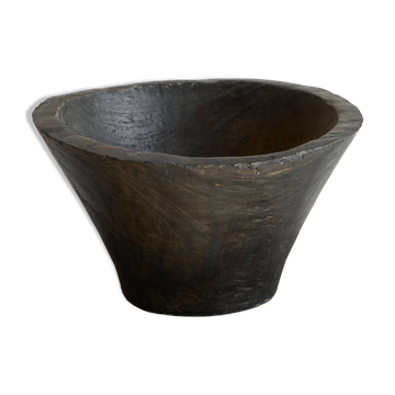 Grande coupe antique style Wabi Sabi en bois 19e siècle
