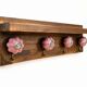 "Wall-mounted key holder shelf in wood, chic country / vintage / shabby style"