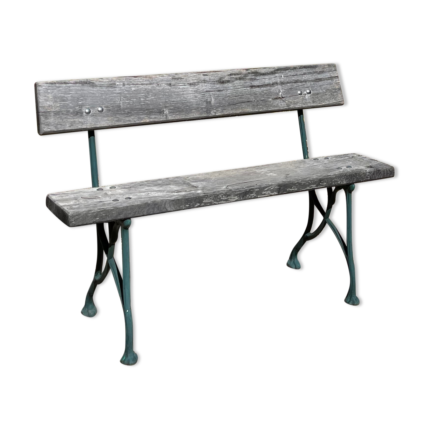 Garden bench in wood and cast iron