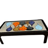 Vintage ceramic coffee table with rounded corners