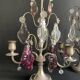 Pair of crystal tassel candelabras, 2-light candelabra, 1920,