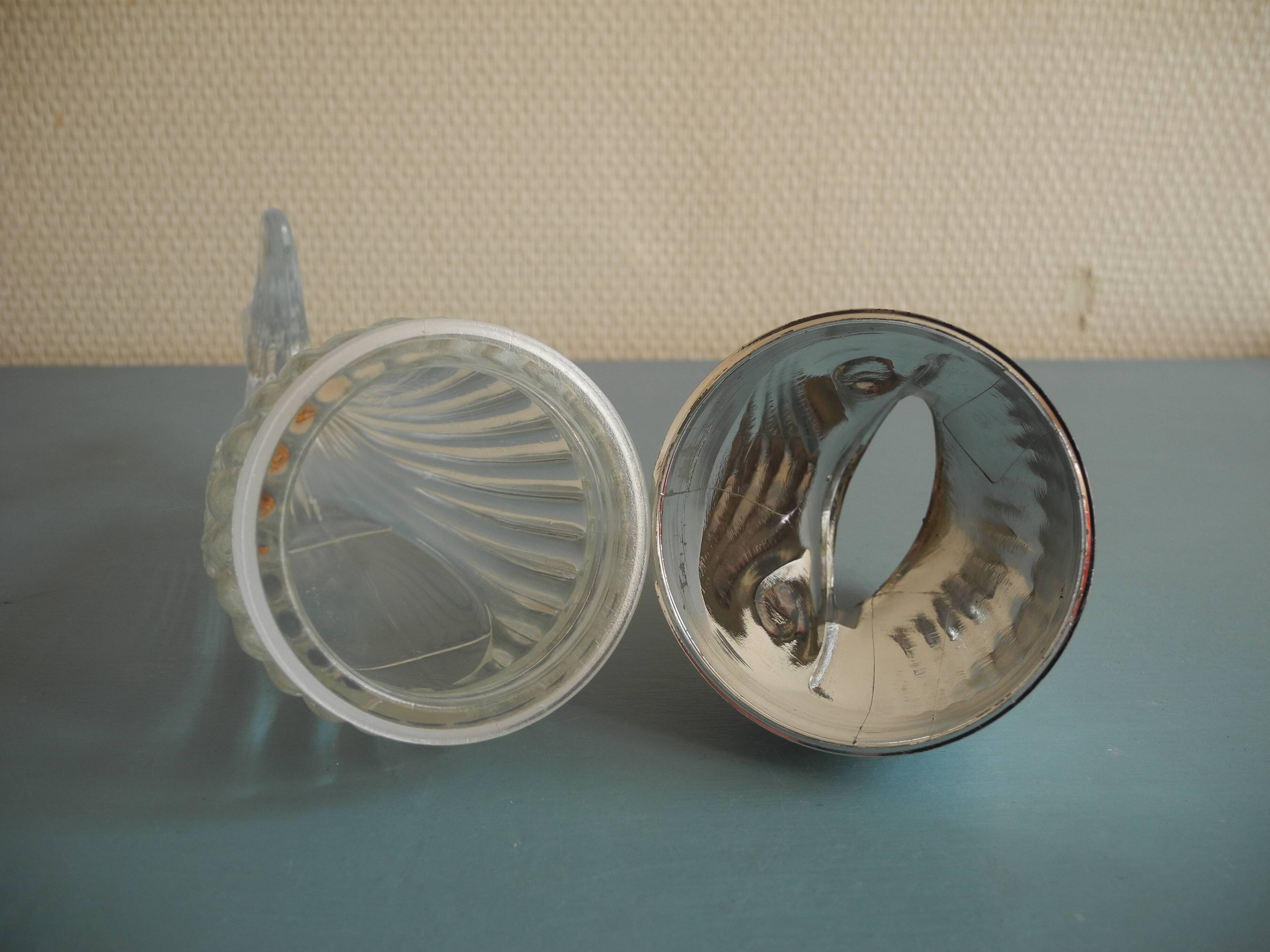 vintage glass fish nut dispenser whale table art