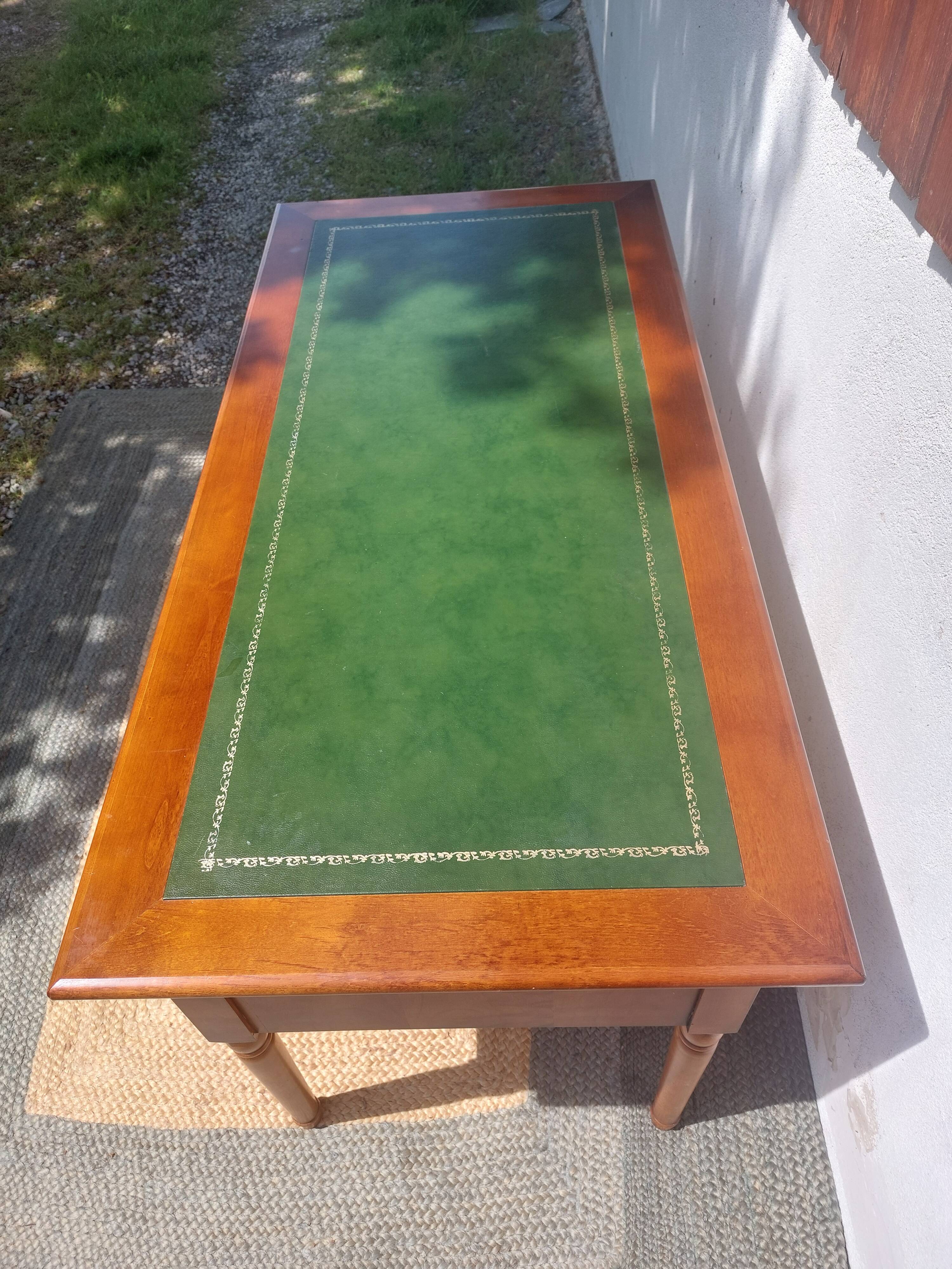 Green leather top desk