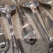 12 silver-plated dessert spoons, Ercuis silversmith, Louis XV 29
