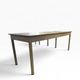Vintage industrial table with a Formica top and wooden accents.