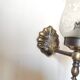 Pair of wall sconces in bronze with opaline glass tulips.