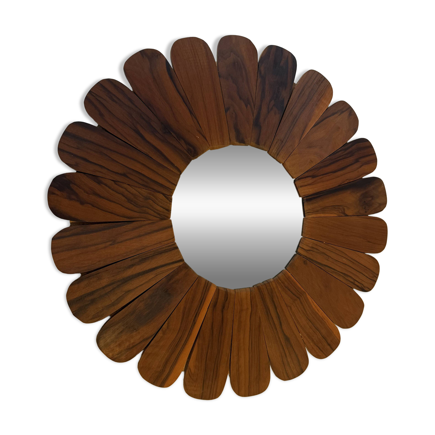Miroir soleil fleur en bois, style vintage