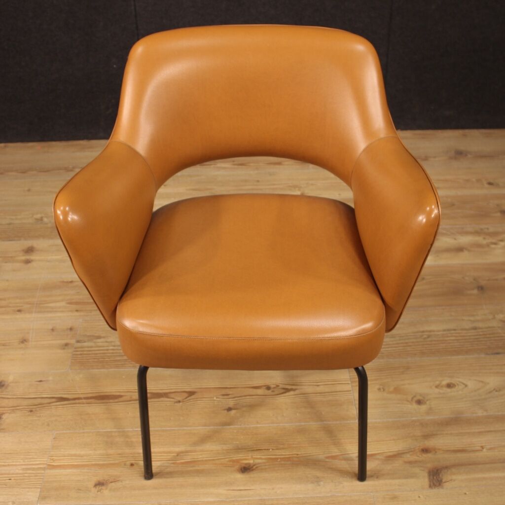 Italian design armchair in faux leather