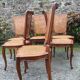 Vintage regency cherry chairs with canned backrests and seats
