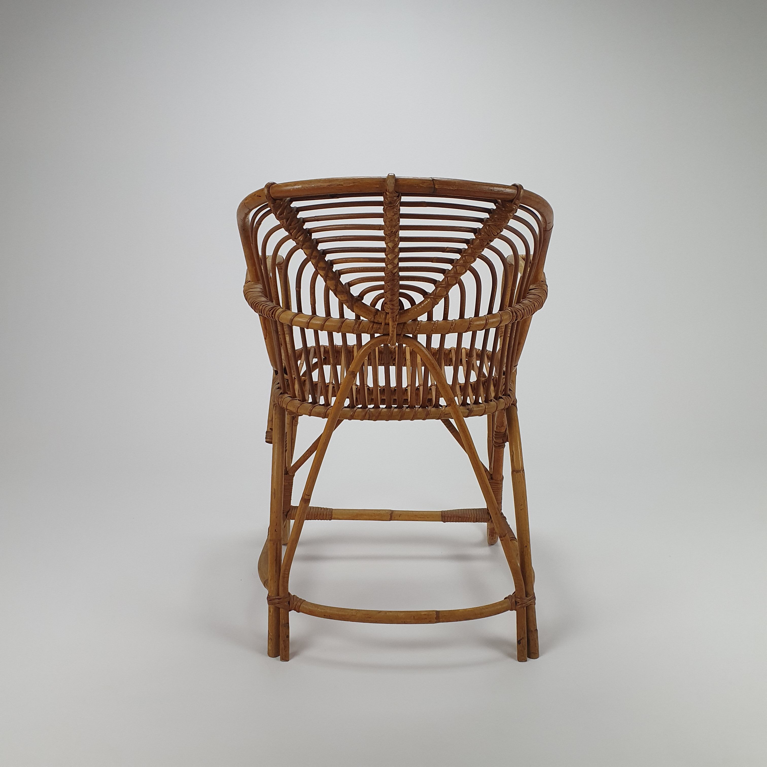 Mid Century Rattan Side Chair, 1960s