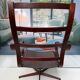 Scandinavian armchair in brown leather