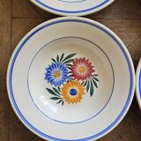 Assiettes creuses vintage fleuries "Phénix"