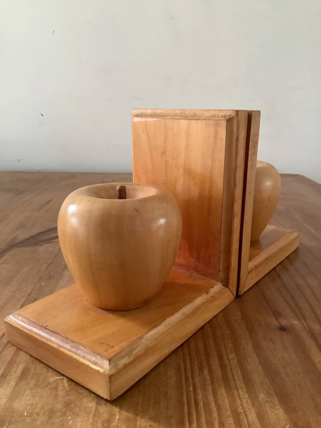 Pair of vintage wooden bookends