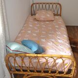 Bed rattan 60s