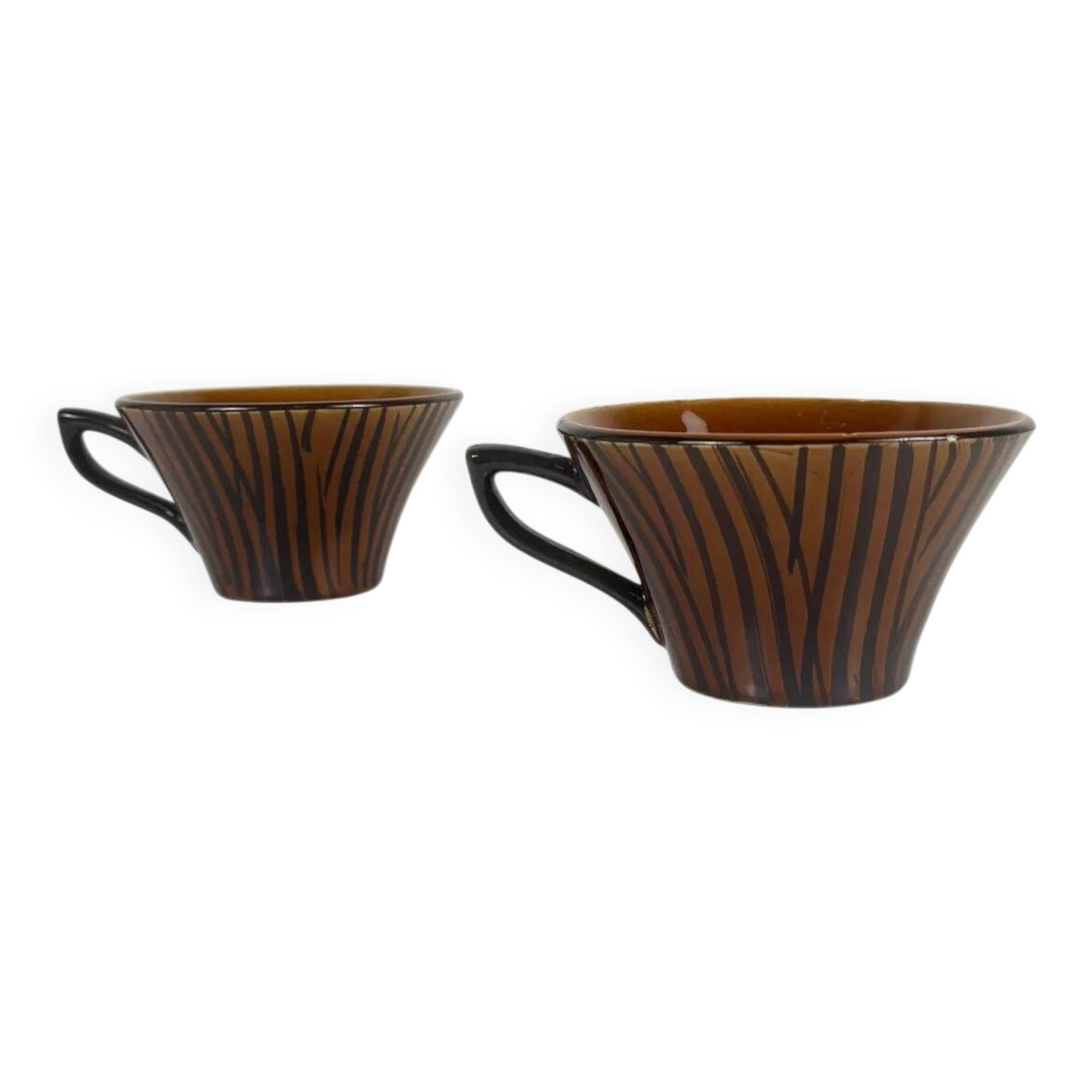 Coffee/tea cup duo "Domino", Sarreguemines, 1960