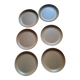 Set of 6 beige stoneware plates