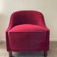 Fauteuil bergère Art Déco en loupe d’orme et velours