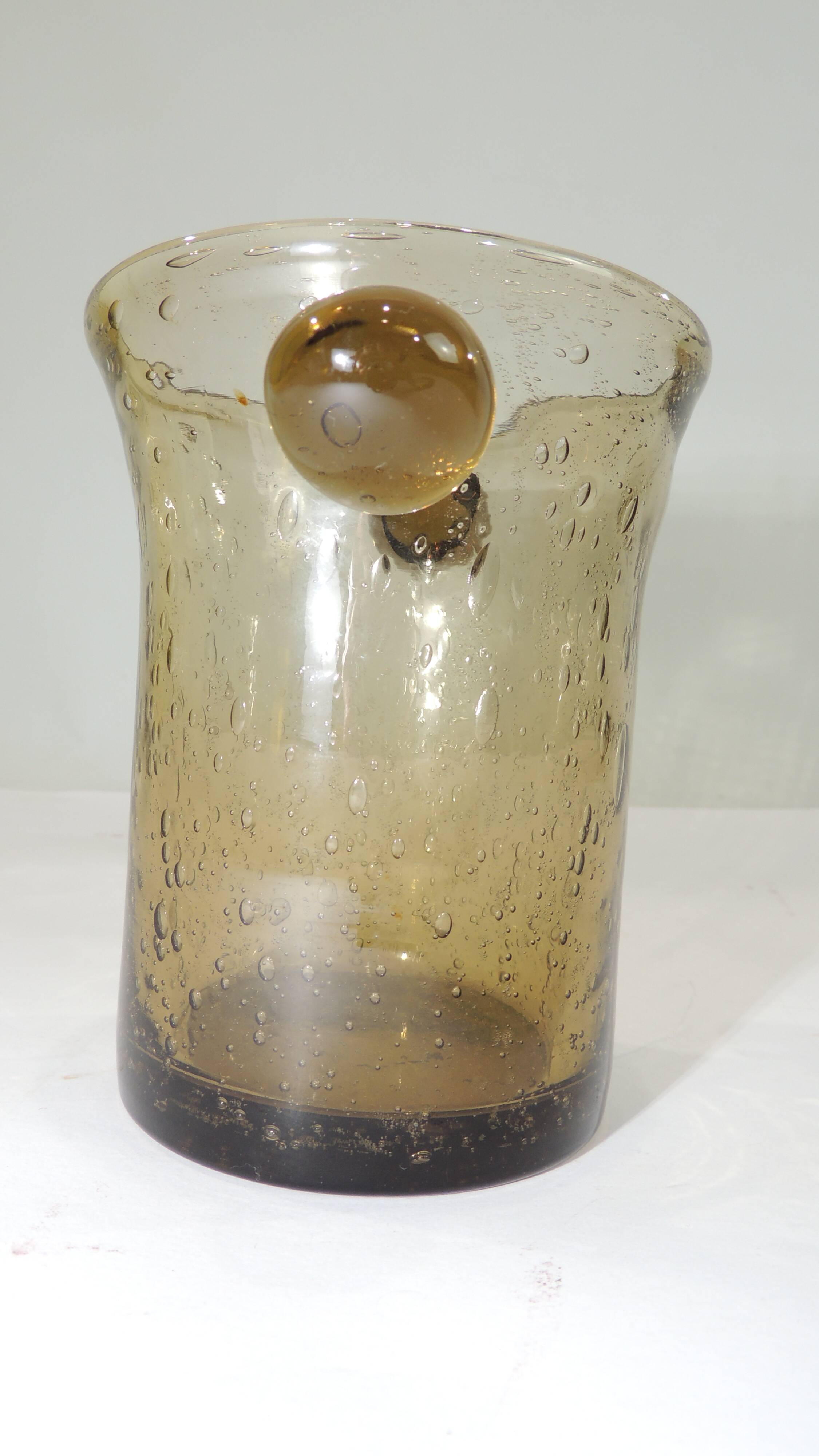 Smoked bubble glass ice bucket, Biot