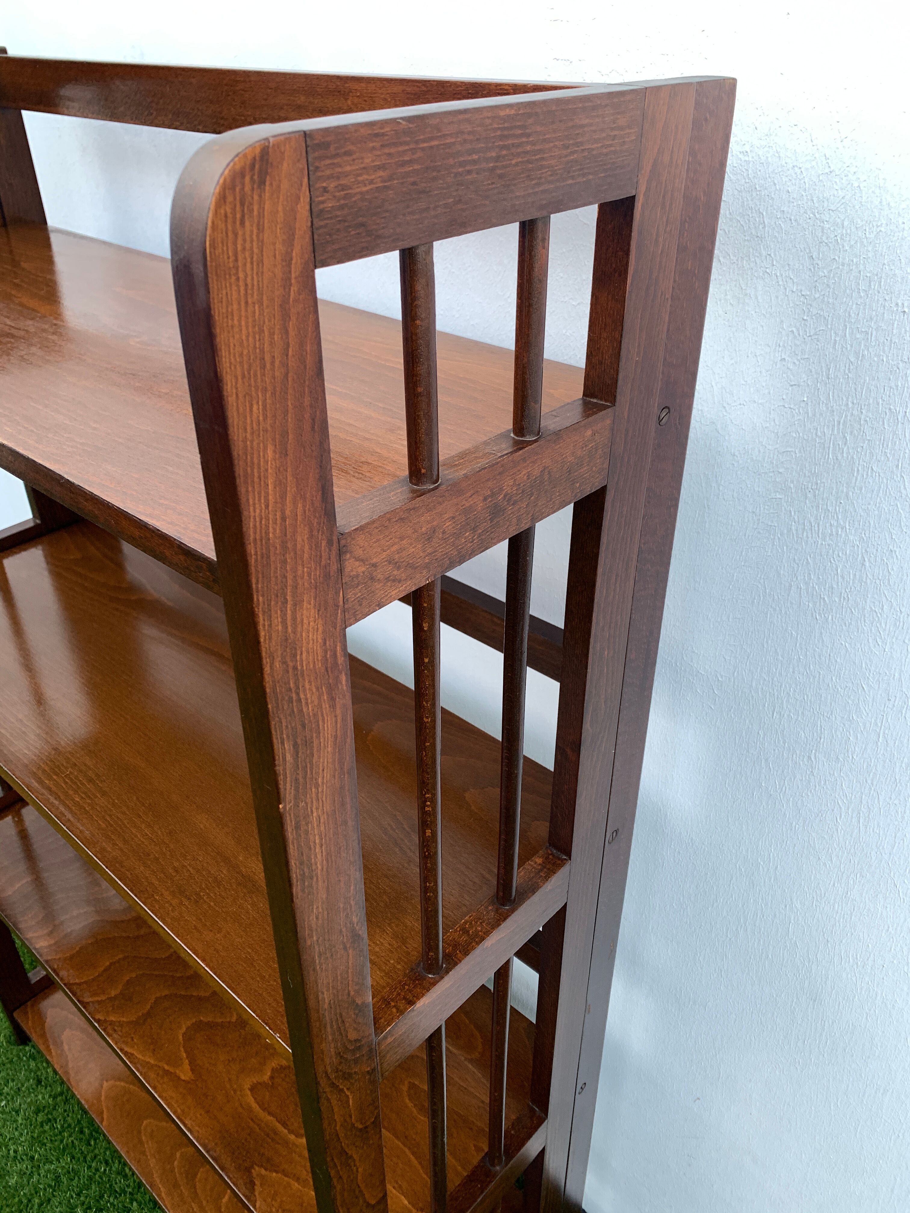 Bibliothèque pliante en bois, 4 étagères, 1950