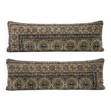 Set of 2 vintage Turkish cushion covers 41x122 cm