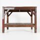 Table console industrielle française en bois, années 1920
