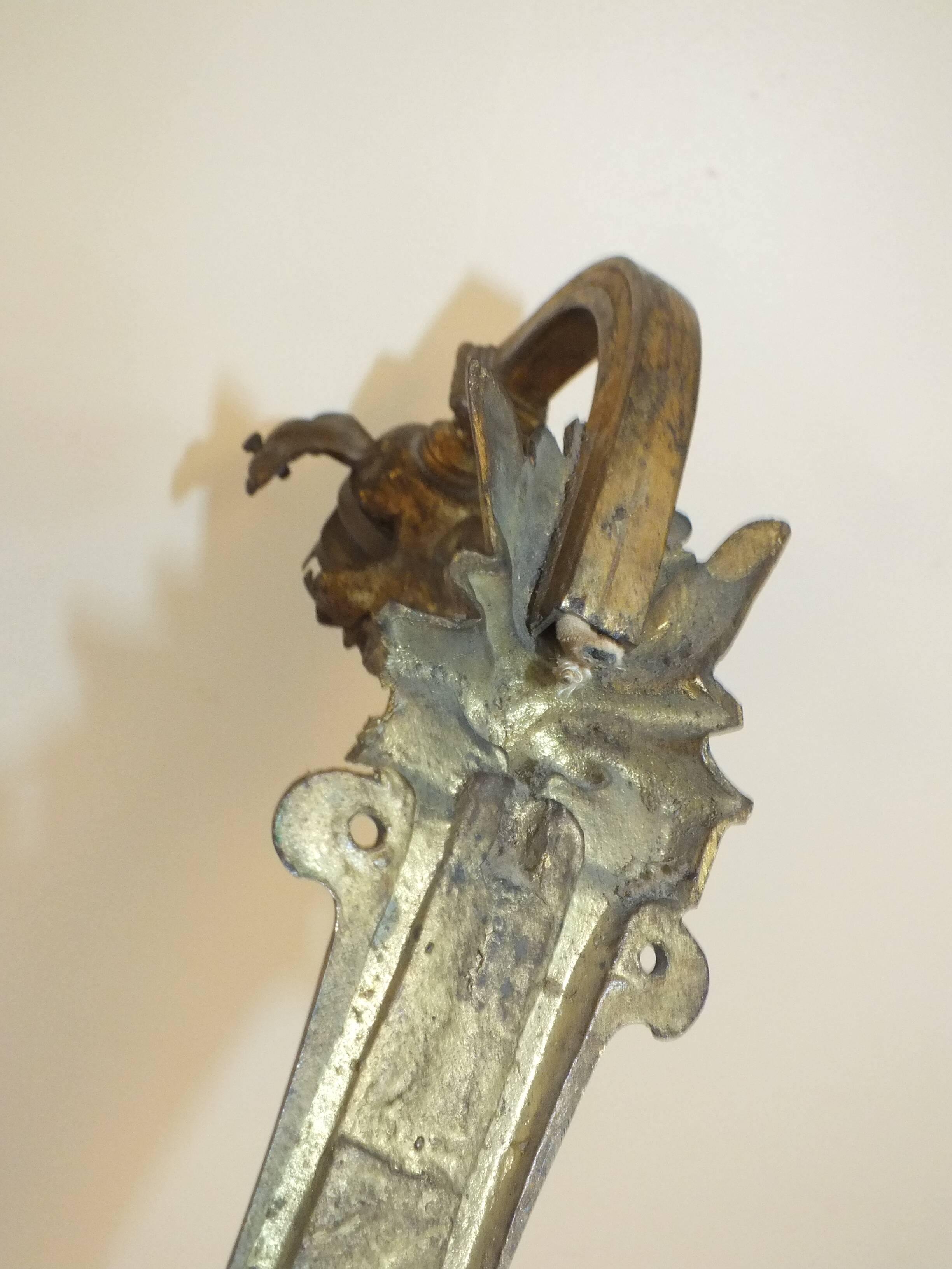 Large old bronze wall light