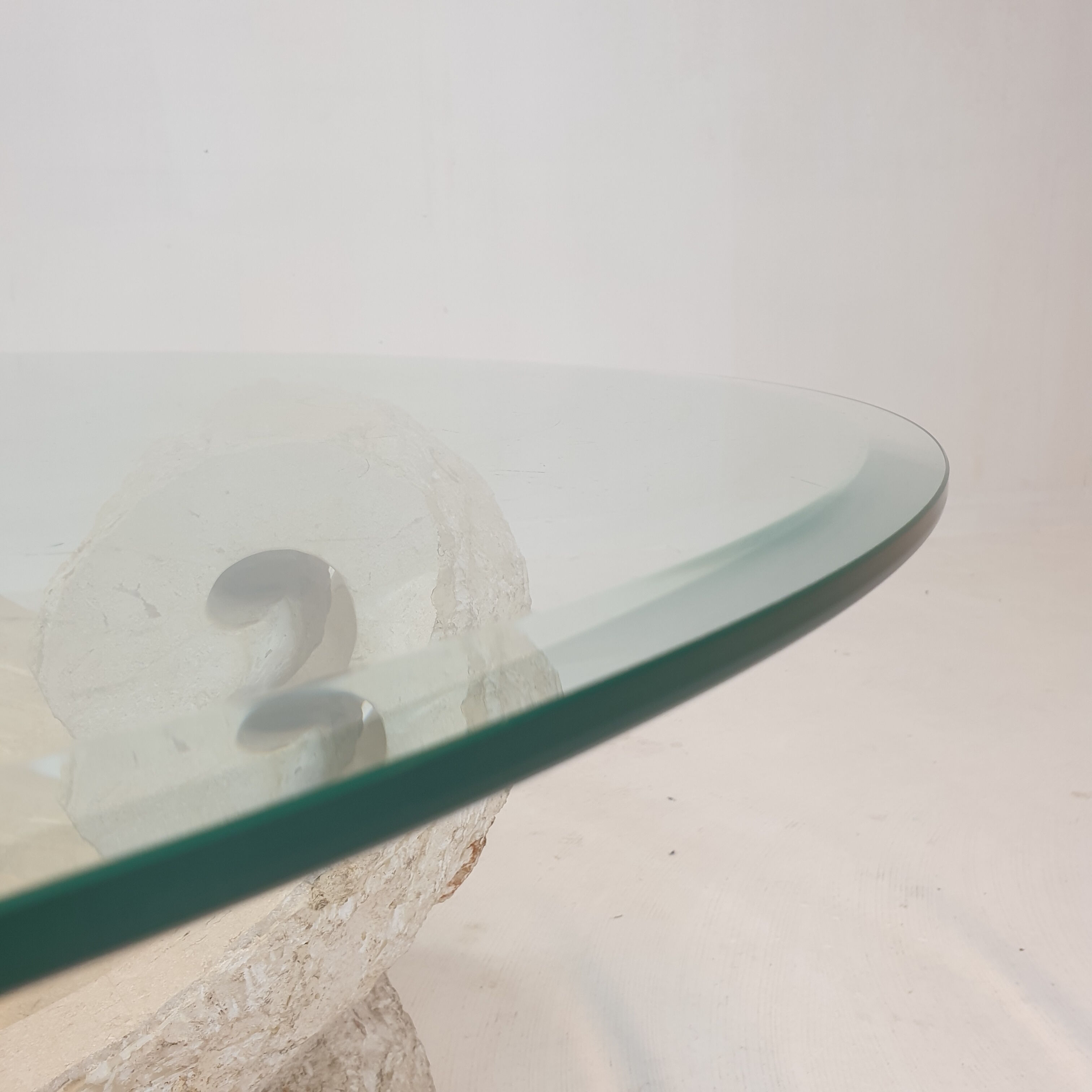 Magnussen ponte mactan stone shell coffee table, 1980s