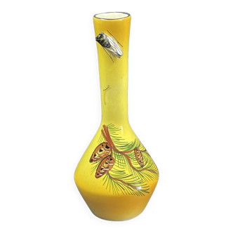Vase soliflore à décor de cigale signé Albert Feray Vallauris XXème - 25 cm