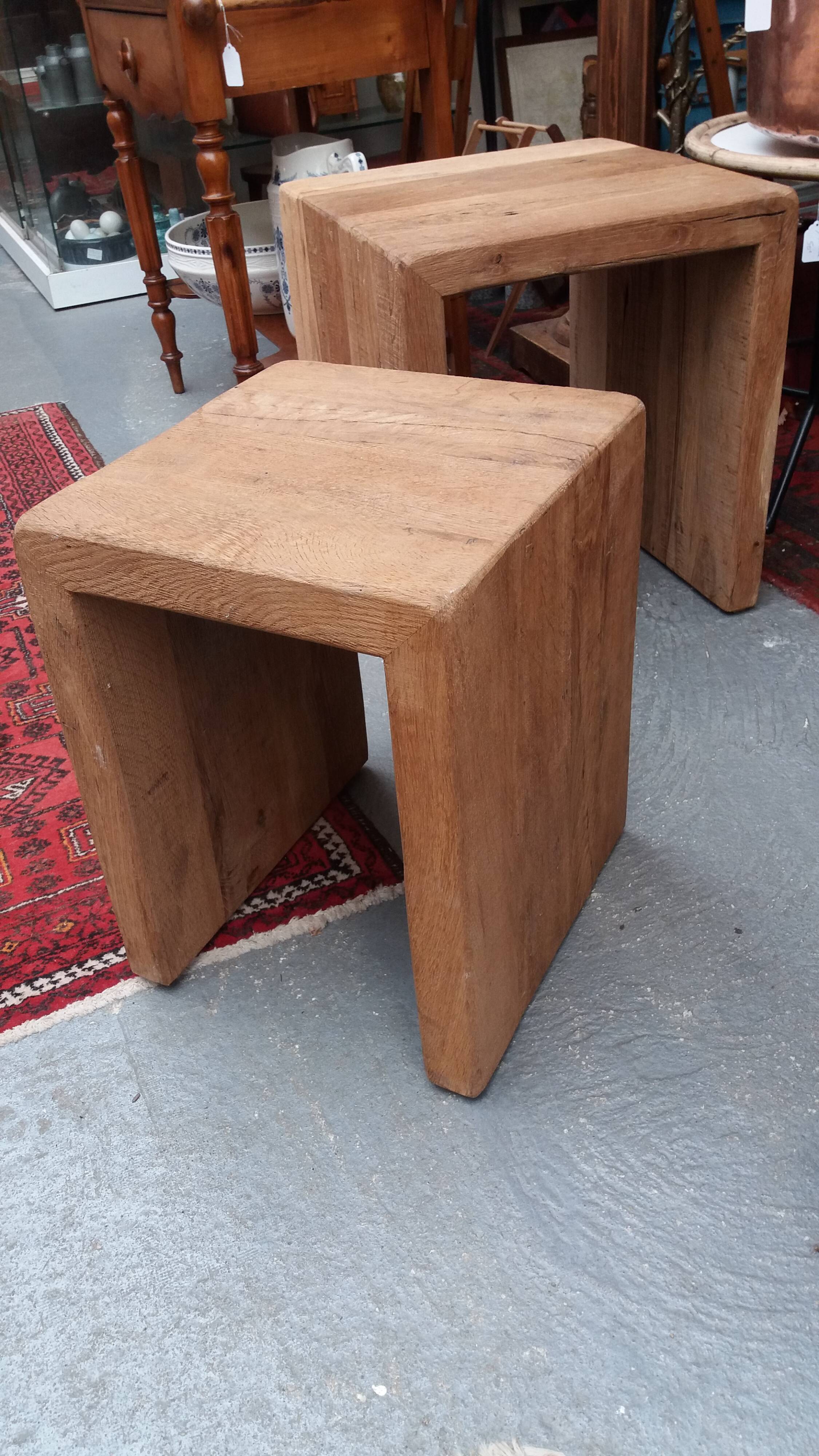 Two Brutalist nesting tables, Flamant house