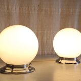 Ceiling light or table lamp with opaline globe, diameter 15 cm - mid 20th century.