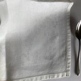 12 embroidered towels BC square damask ivory