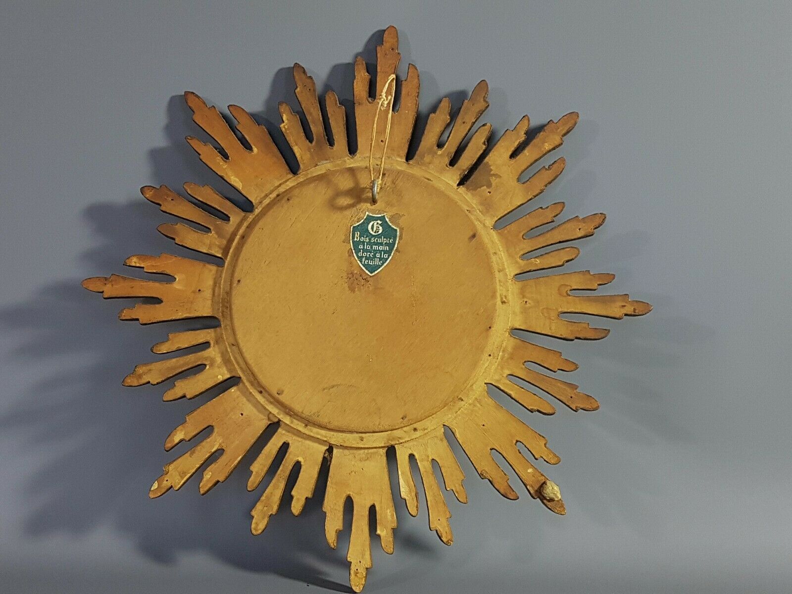 Witch-carved wood mirror - gilded