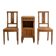 Art Deco bedroom set: 2 chairs and a wooden bedside table.