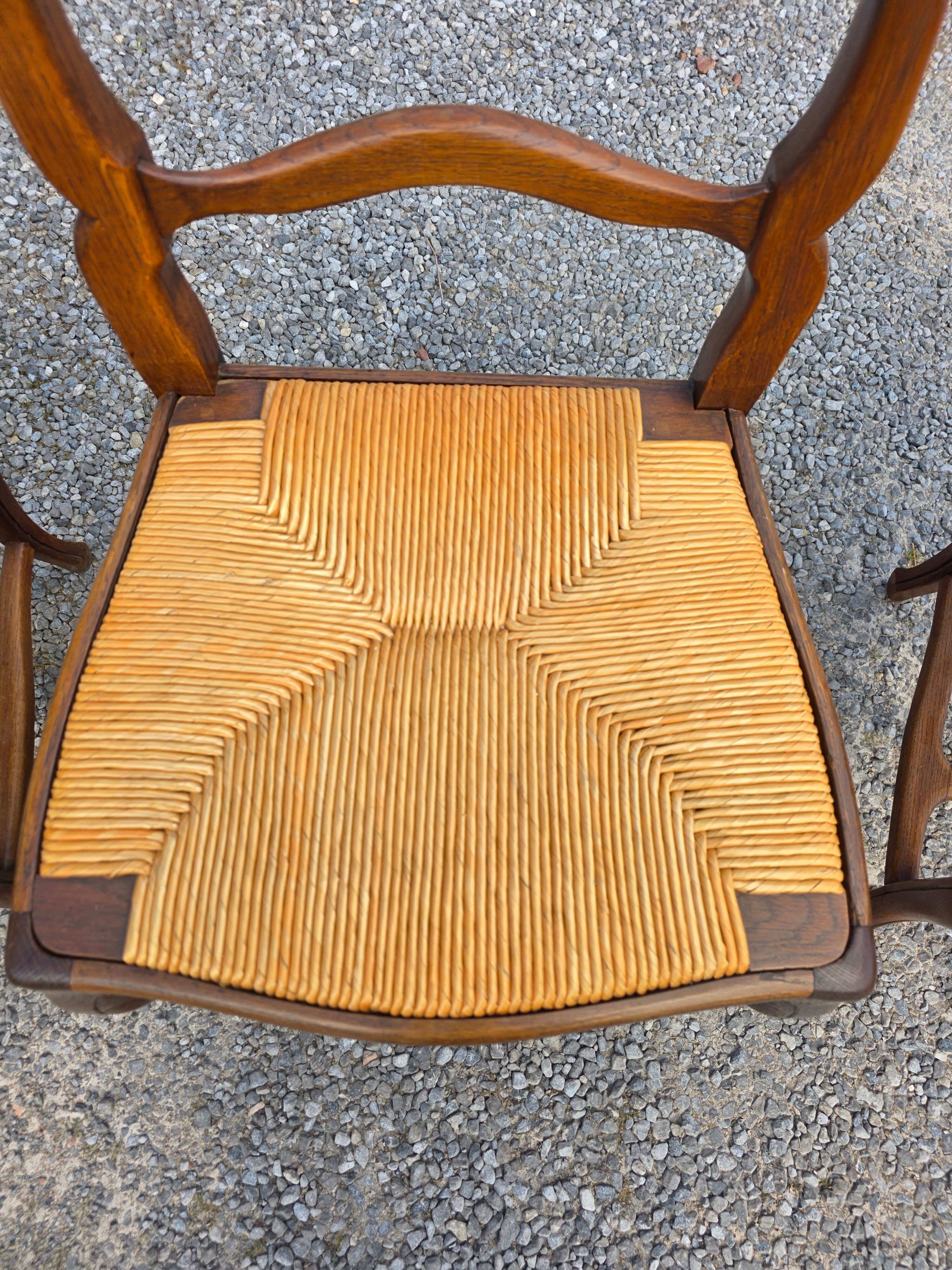 4 Louis XV style chairs in solid oak