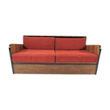 Art deco walnut sofa bed 1960s