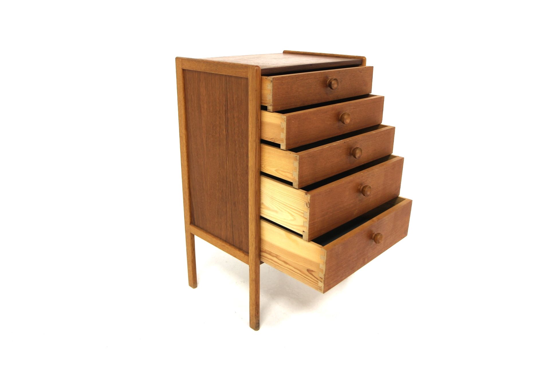 Scandinavian teak and oak chest of drawers, Sweden, 1960