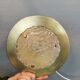 Wall/ceiling lamp, made in brass and white lacquered metal with frosted solid glass shade