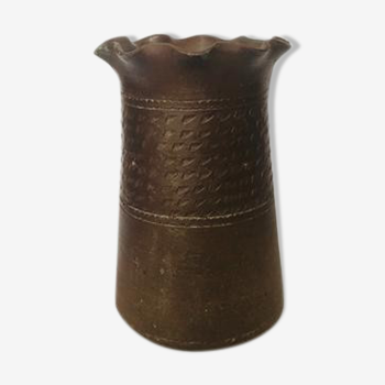 Brown earthenware vase