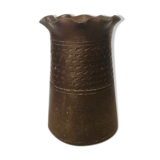 Vase en faïence brun