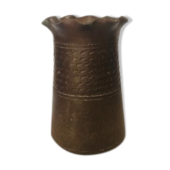 Brown earthenware vase