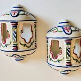 2 Vintage ceramic wall lights