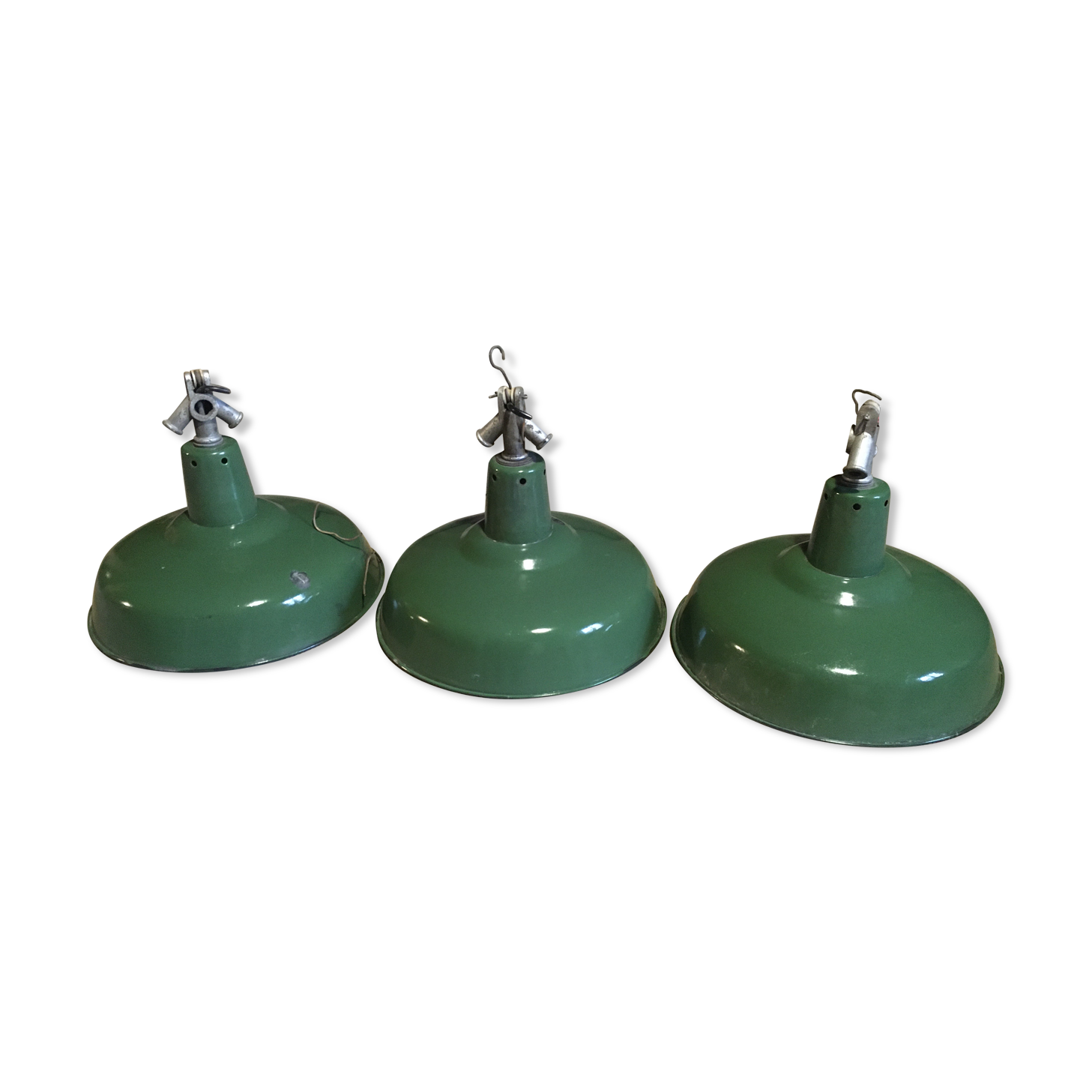 3 green industrial lampshade