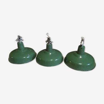 3 green industrial lampshade