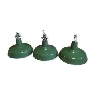3 green industrial lampshade