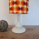 Table lamp in a seventies style | orange psychedelic round lampshade