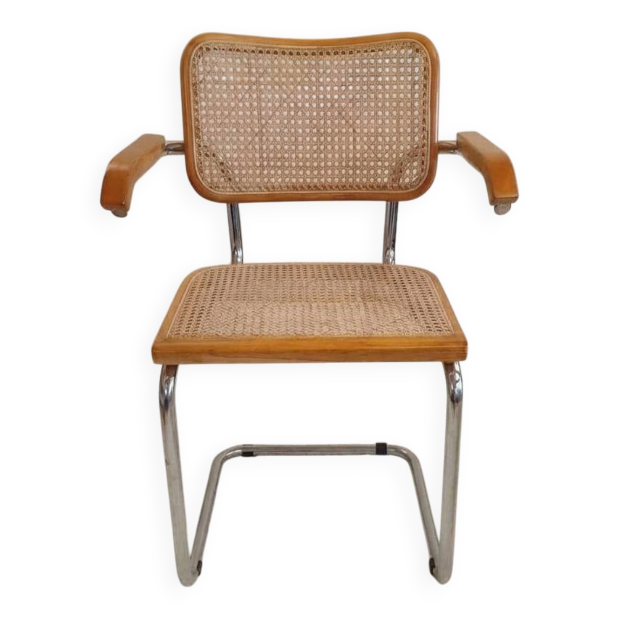 Chaise Cesca B64 de Marcel Breuer estampillée, Italie