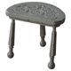 Tripod wooden stool with carved details, early 20th century Danish, 1930s.