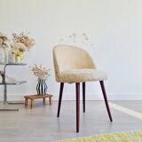 Vintage barrel furry chair with compass legs