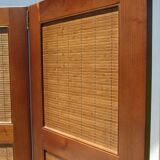 Screen 4 leaves in cherry and bamboo