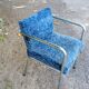 Art deco armchair base chrome tubes back and seat velvet